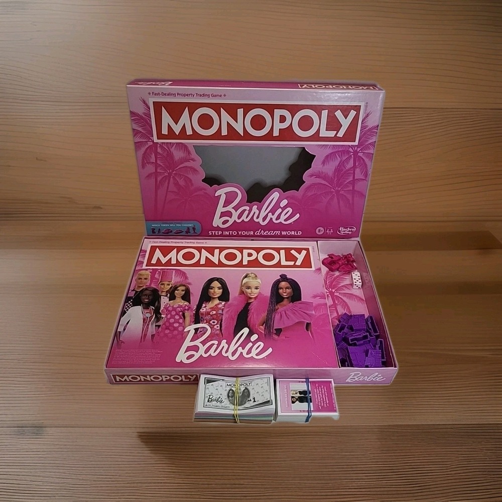 Monopoly Barbie Edition Board Game Family Games for 2-6‎ Players Ages 8+